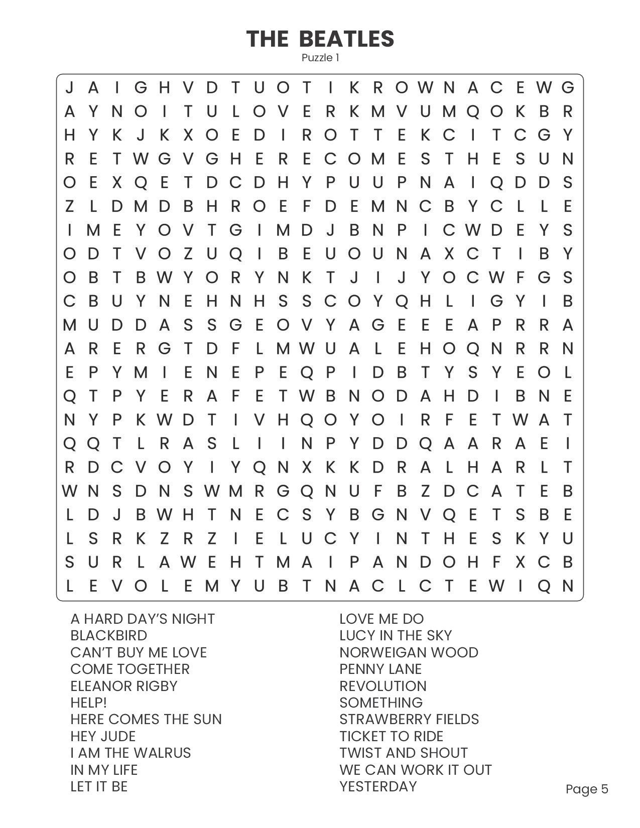 The Greatest Hits Word Search Collection - Rock Music (Large Print Edition) - Image 6